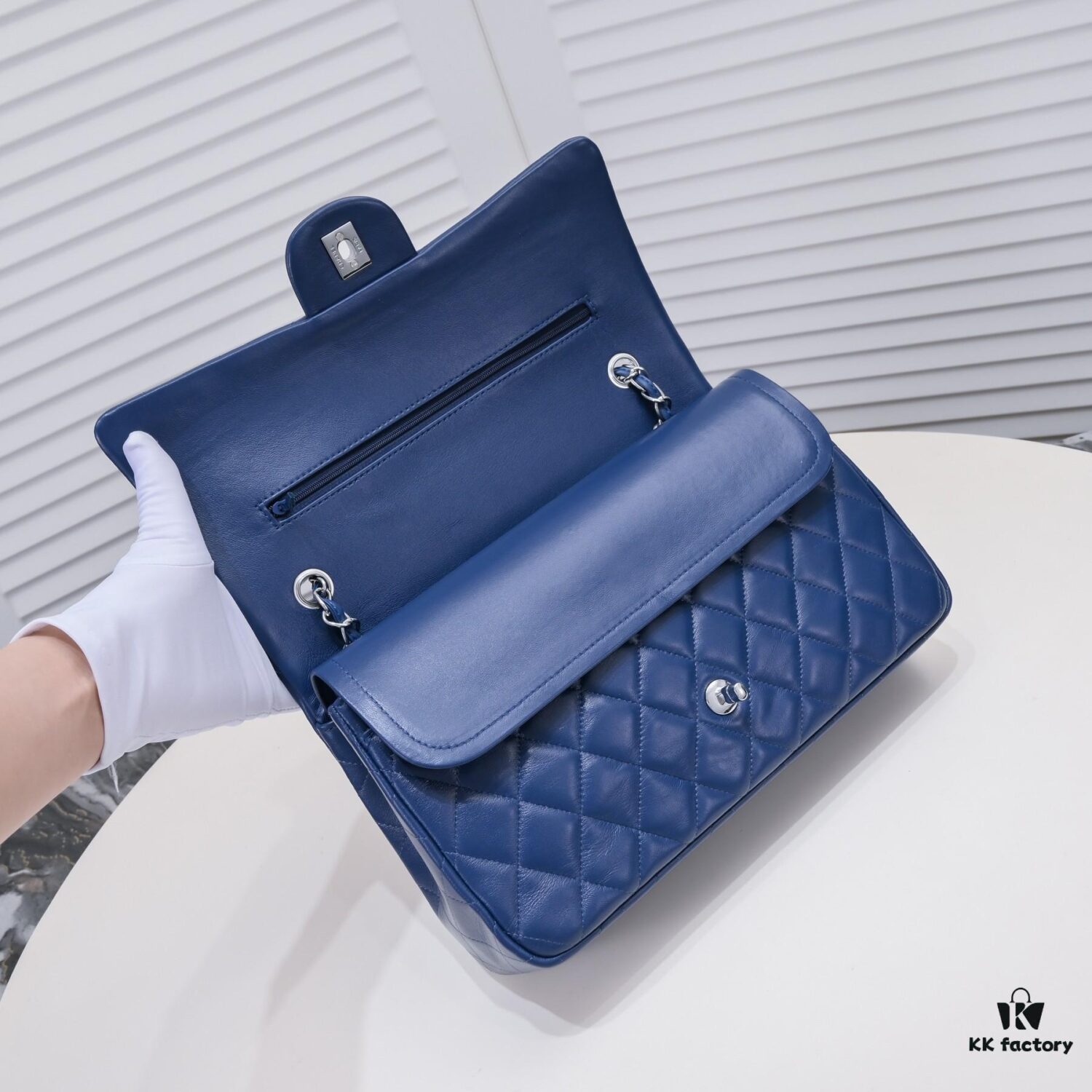 69304a34f09edb6de4c4e2c1 Deep Blue Chanel Classic Century Style, Exquisitely Crafted with Imported Lambskin and Original Hardware, Quilted Diamond Pattern, Soft and Perfect Shape