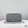 69304a3bf09edb6de4c4e2c9 Gray Chanel Classic Flap Bag, Century Iconic Style, Premium Imported Caviar Leather with Authentic Hardware