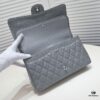 69304a40f09edb6de4c4e2cf Gray Chanel Classic Flap Bag, Century Iconic Style, Premium Imported Caviar Leather with Authentic Hardware