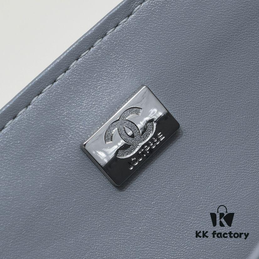 69304a41f09edb6de4c4e2d1 Gray Chanel Classic Flap Bag, Century Iconic Style, Premium Imported Caviar Leather with Authentic Hardware