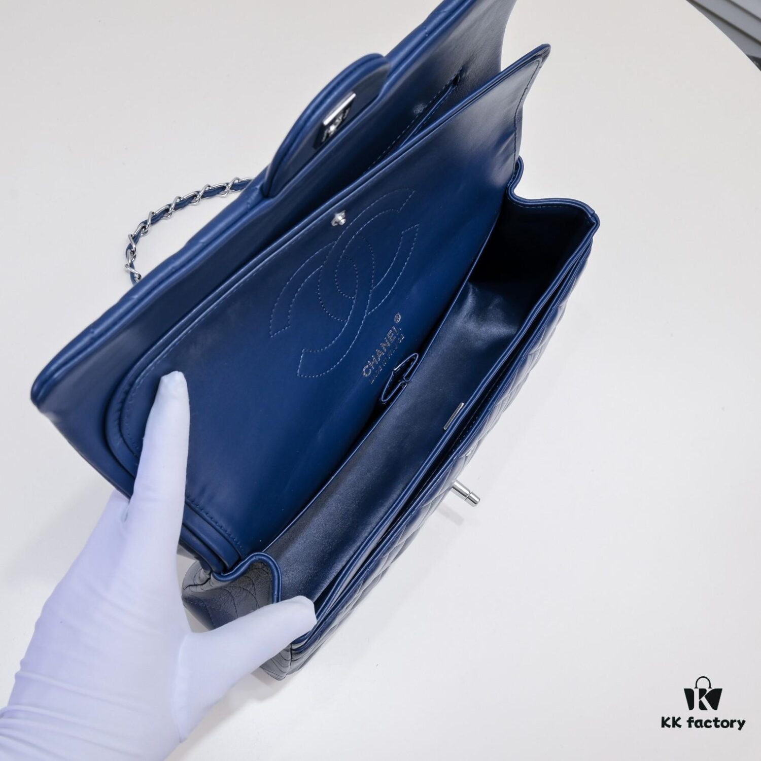 69304a4af09edb6de4c4e2db Deep Blue Chanel Classic Century Style, Exquisitely Crafted with Imported Lambskin and Original Hardware, Quilted Diamond Pattern, Soft and Perfect Shape