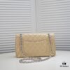 69304a4bf09edb6de4c4e2dd Beige Chanel Century Classic Style, meticulously crafted with precision stitching, imported lambskin paired with original hardware, full quilting, perfect softness and shape, size: 30X18X8cm, model number: 1113
