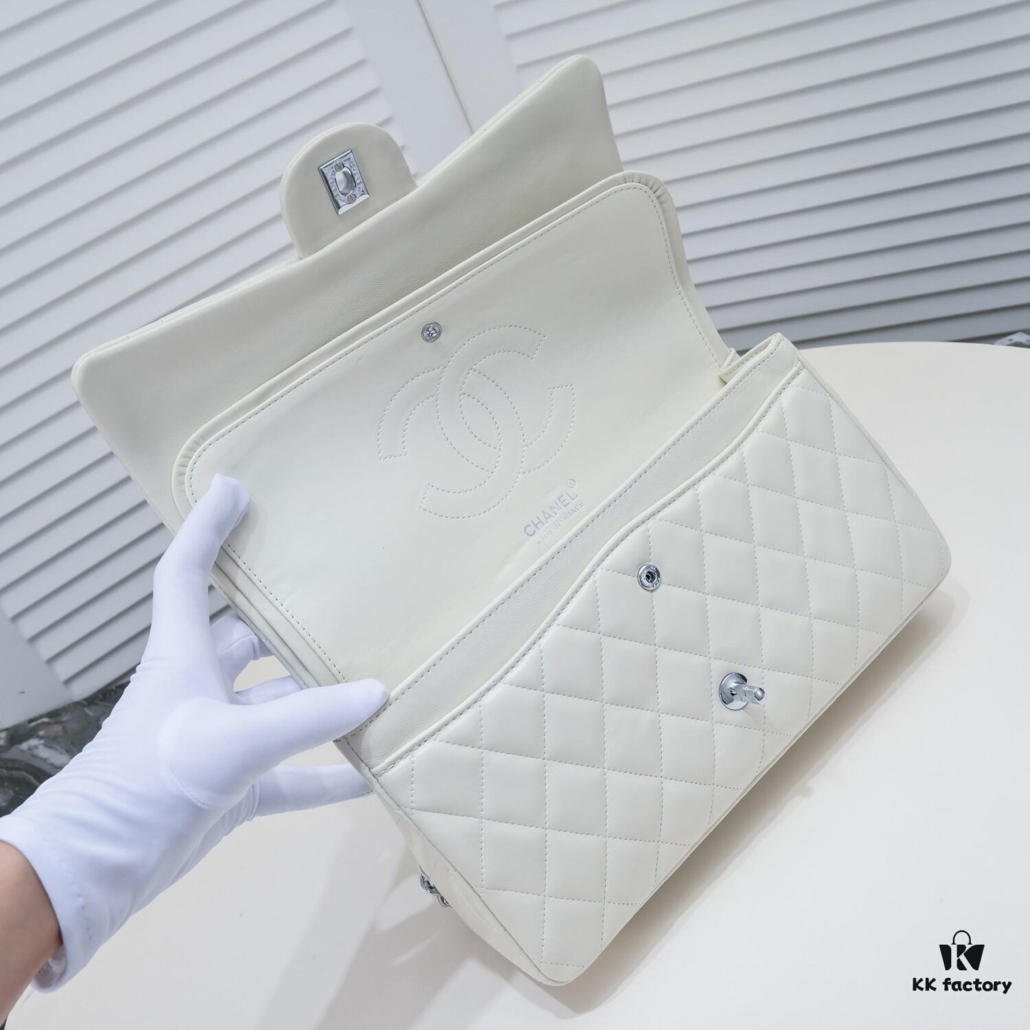 69304a56f09edb6de4c4e2eb Beige Chanel Classic Century Style, Exquisitely Crafted with Imported Lambskin and Authentic Hardware, Quilted Design with Perfect Soft Silhouette