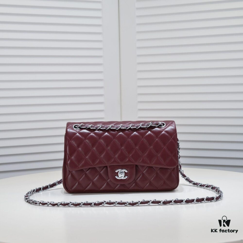 69304a57f09edb6de4c4e2ec Burgundy Red Chanel Classic Lambskin Crossbody Bag with Original Hardware