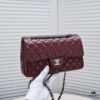 69304a5cf09edb6de4c4e2f4 Burgundy Red Chanel Classic Lambskin Crossbody Bag with Original Hardware