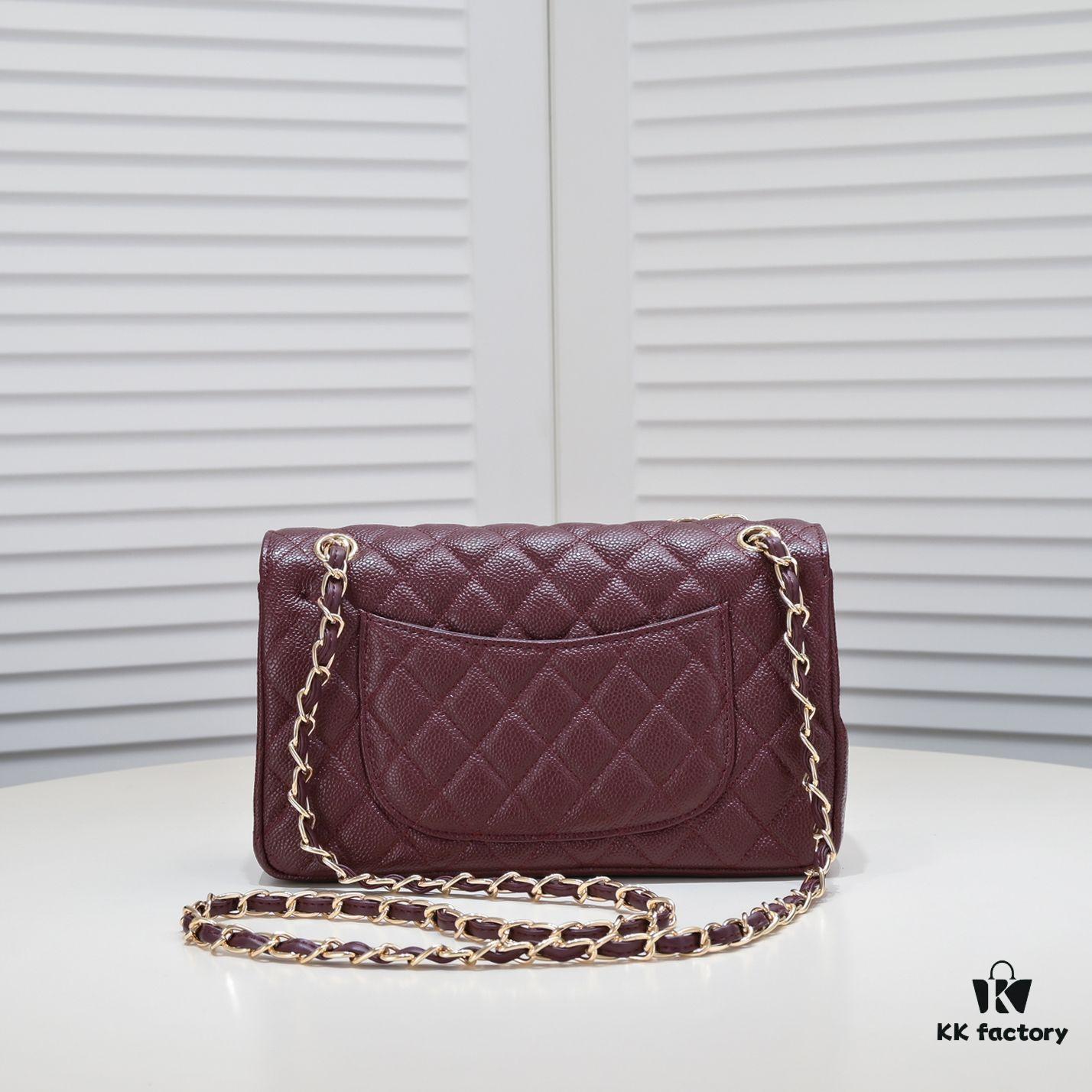 69304a5ef09edb6de4c4e2f7 Burgundy Red Chanel CF2.55, Ultimate Masterpiece in Exotic Caviar-Grained Calfskin with Genuine 18K Gold Hardware