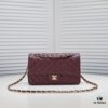 69304a5ff09edb6de4c4e2fa Burgundy Red Chanel CF2.55, Ultimate Masterpiece in Exotic Caviar-Grained Calfskin with Genuine 18K Gold Hardware