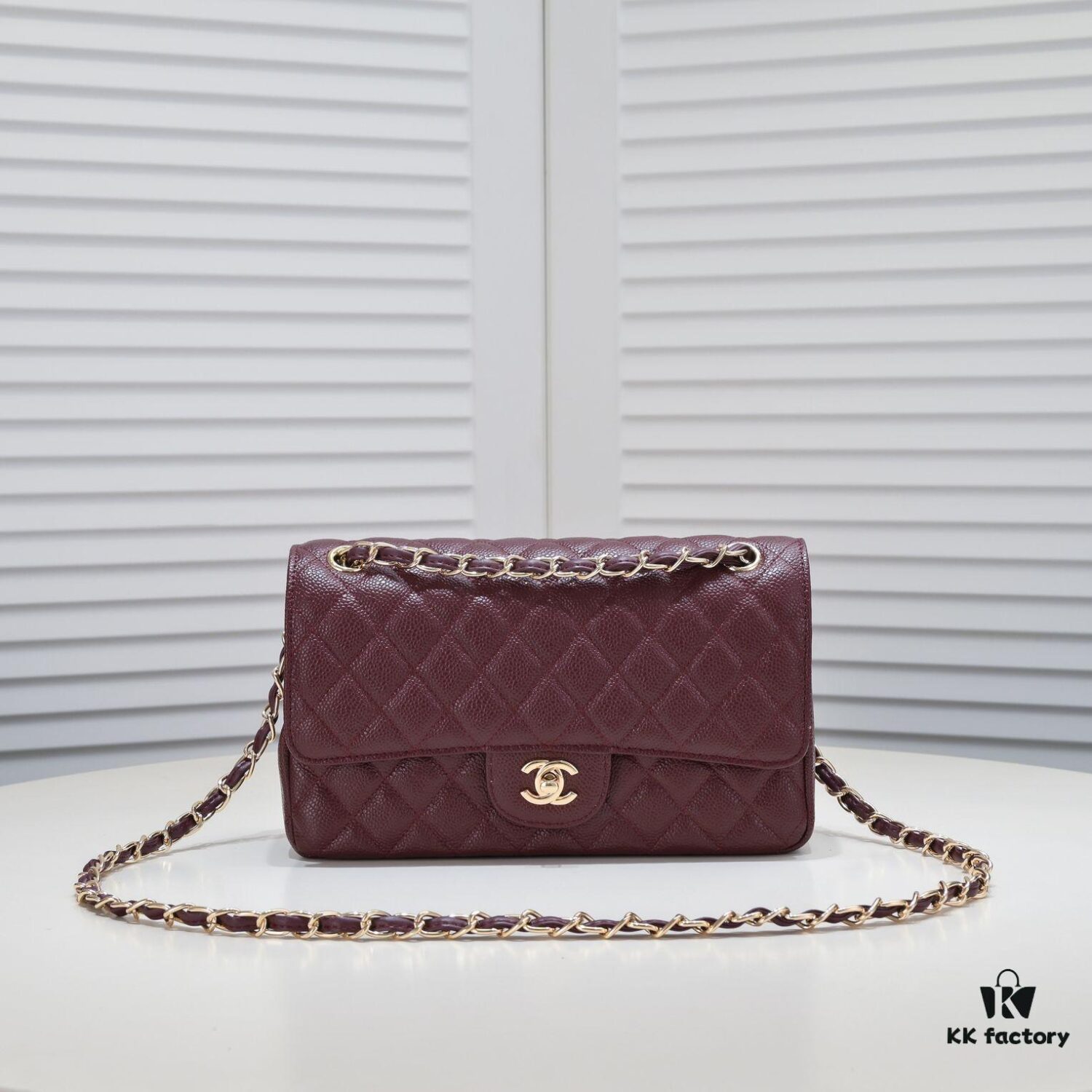 69304a5ff09edb6de4c4e2fa Burgundy Red Chanel CF2.55, Ultimate Masterpiece in Exotic Caviar-Grained Calfskin with Genuine 18K Gold Hardware