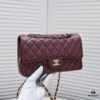69304a62f09edb6de4c4e2fe Burgundy Red Chanel CF2.55, Ultimate Masterpiece in Exotic Caviar-Grained Calfskin with Genuine 18K Gold Hardware