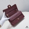 69304a62f09edb6de4c4e2ff Burgundy Red Chanel CF2.55, Ultimate Masterpiece in Exotic Caviar-Grained Calfskin with Genuine 18K Gold Hardware