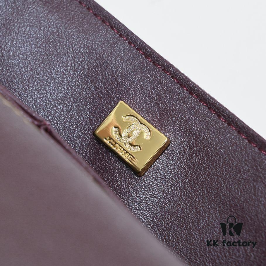 69304a62f09edb6de4c4e300 Burgundy Red Chanel CF2.55, Ultimate Masterpiece in Exotic Caviar-Grained Calfskin with Genuine 18K Gold Hardware