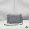69304a63f09edb6de4c4e302 Gray Chanel Classic Lambskin Crossbody Bag with Red Interior, Summer Style 25.5*16*6.5 cm