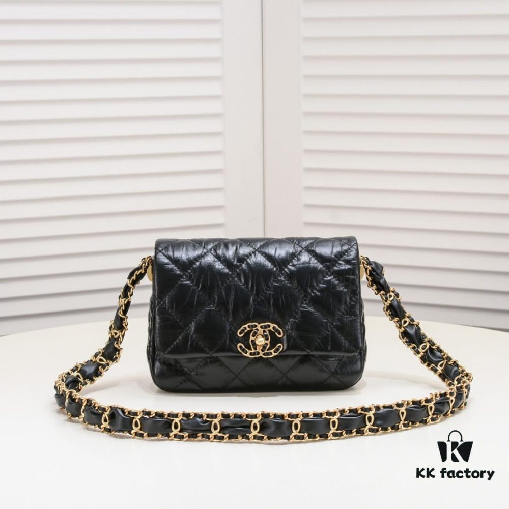 69304a96f09edb6de4c4e34f Chanel 23K Calfskin Wide Strap Shoulder Bag AS4423