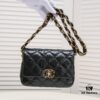 69304a99f09edb6de4c4e351 Chanel 23K Calfskin Wide Strap Shoulder Bag AS4423