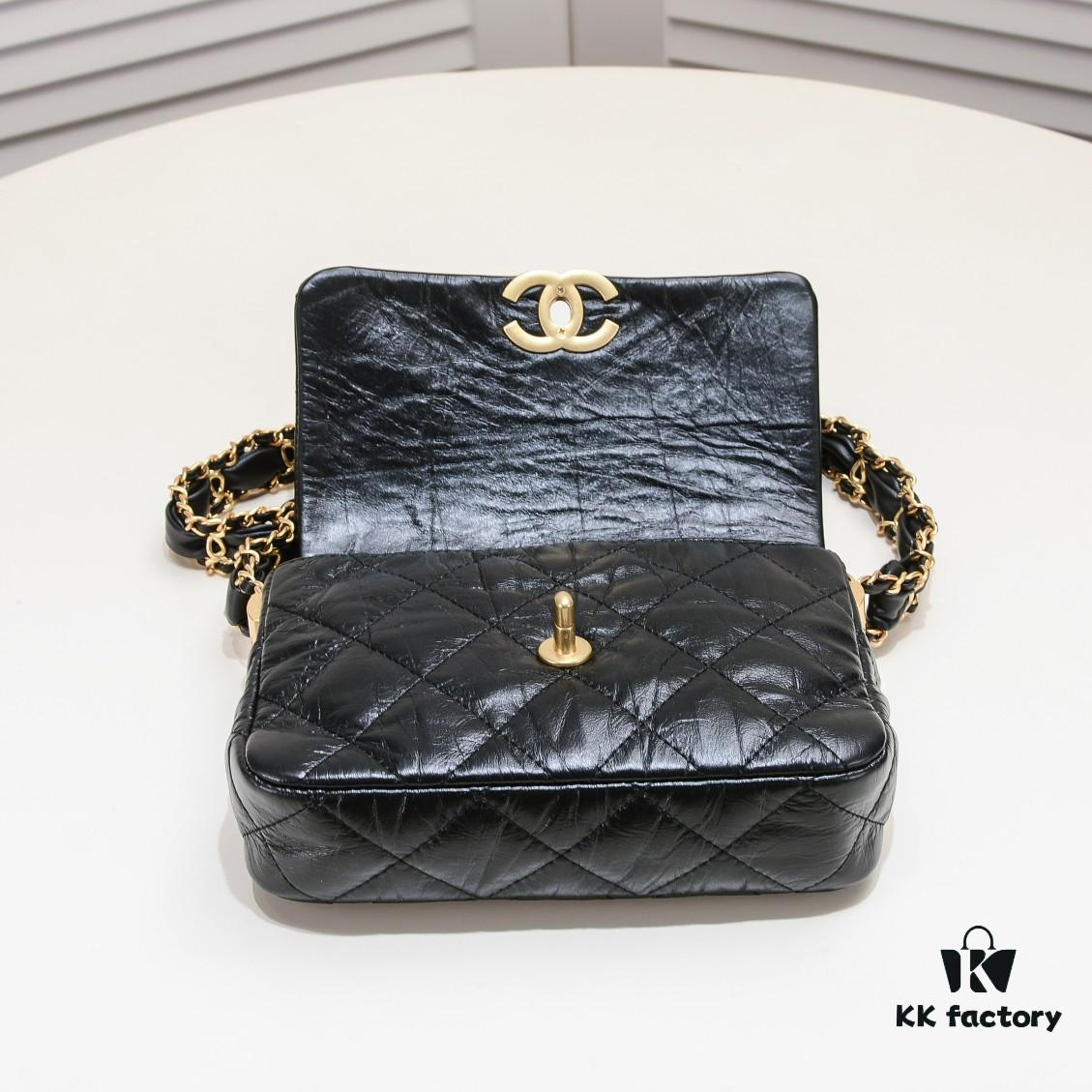 69304a9af09edb6de4c4e352 Chanel 23K Calfskin Wide Strap Shoulder Bag AS4423