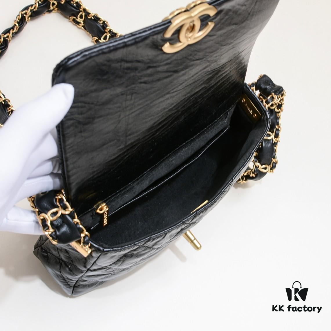 69304a9bf09edb6de4c4e354 Chanel 23K Calfskin Wide Strap Shoulder Bag AS4423