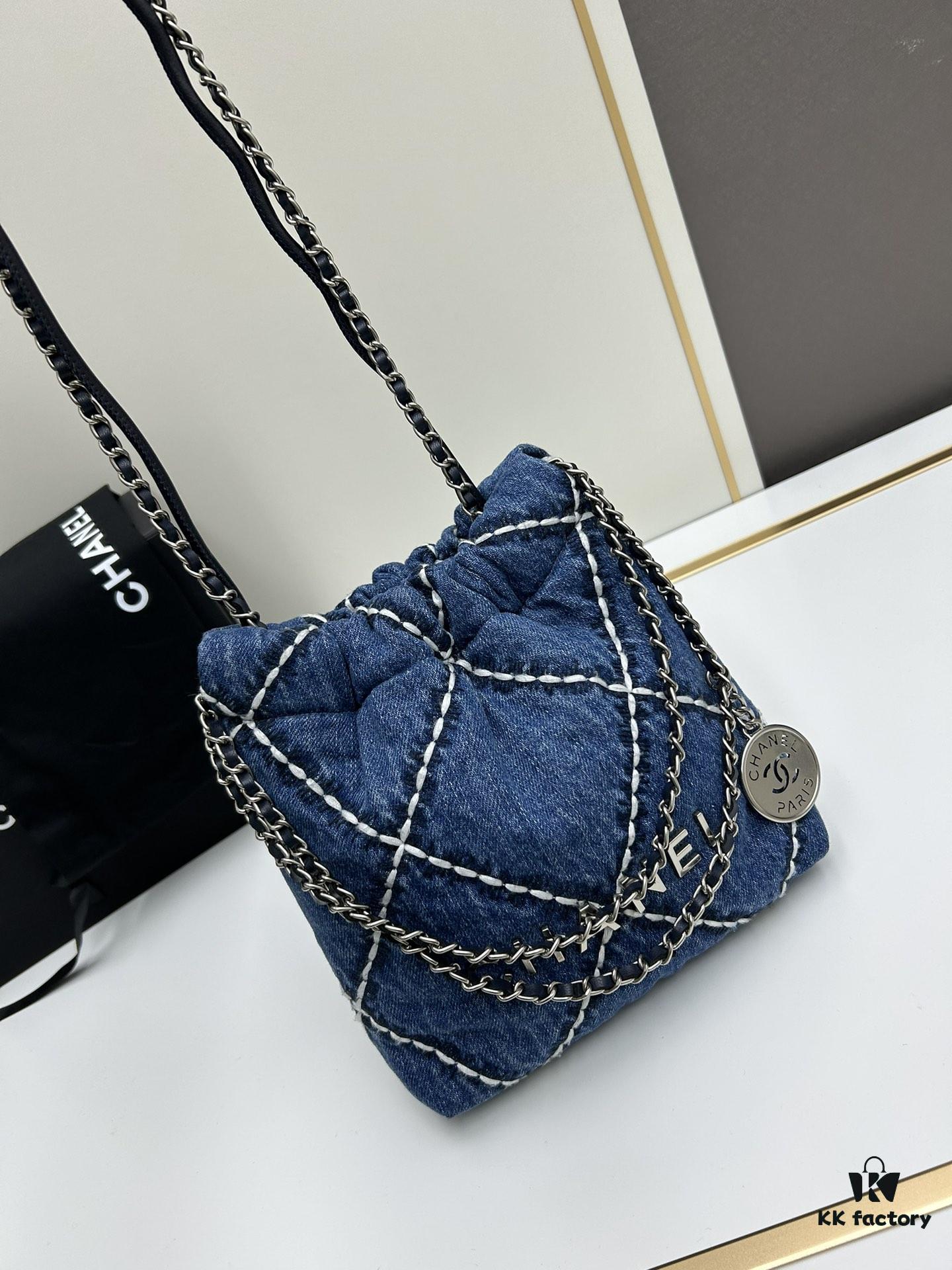 69304aa1f09edb6de4c4e35a Upgraded Mini Number 🌟🌟🌟 Chanel 24s New Mini Denim Trash Bag Cute and Cool