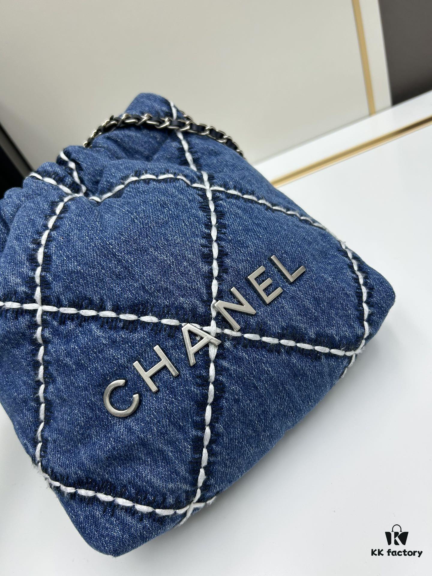 69304aa2f09edb6de4c4e35c Upgraded Mini Number 🌟🌟🌟 Chanel 24s New Mini Denim Trash Bag Cute and Cool