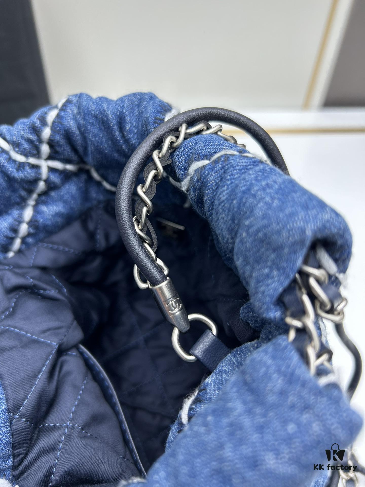 69304aa8f09edb6de4c4e365 Upgraded Mini Number 🌟🌟🌟 Chanel 24s New Mini Denim Trash Bag Cute and Cool