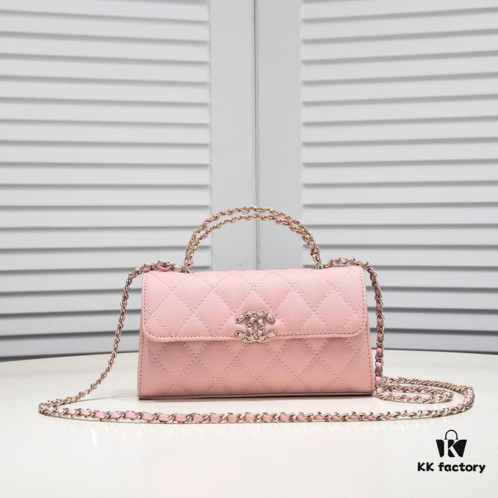 69304aacf09edb6de4c4e36b Chanel Black Kelly Bag with Long Handle, 19x10x4.5cm, Calfskin Leather