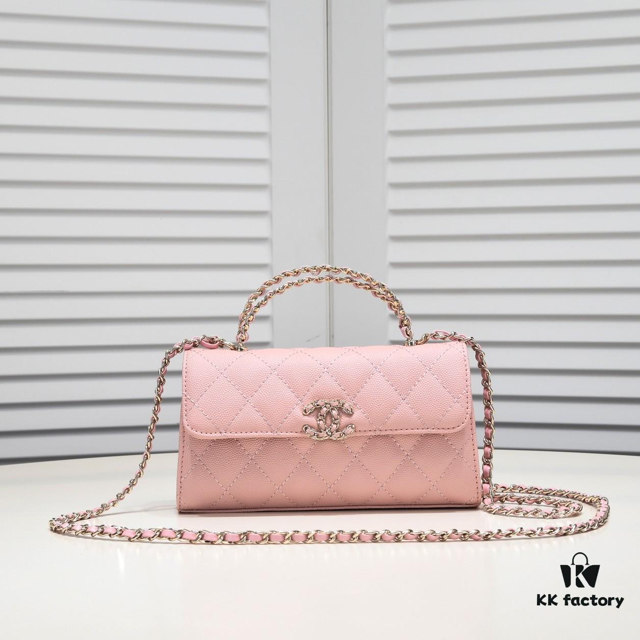 69304aacf09edb6de4c4e36b Chanel Black Kelly Bag with Long Handle, 19x10x4.5cm, Calfskin Leather