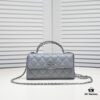 69304ab1f09edb6de4c4e374 Large Chanel Black Kelly Bag with Long Handle, Lambskin, 19x10x4.5cm