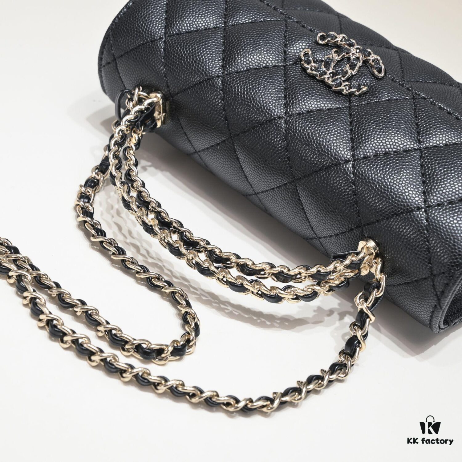 Chanel Kelly Long Handle Bag in Black Calfskin