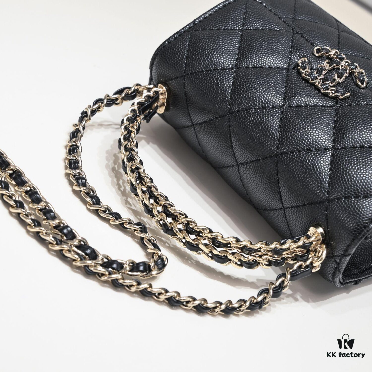 69304ac6f09edb6de4c4e394 Chanel Black Kelly Long Handle Bag, 23p, Model 9100, Calfskin Leather, Size 15x6x10cm