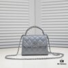 69304ac8f09edb6de4c4e39a Small Chanel Kelly Bag in Black Lamb Leather with Long Handle