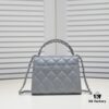 69304acbf09edb6de4c4e39c Small Chanel Kelly Bag in Black Lamb Leather with Long Handle