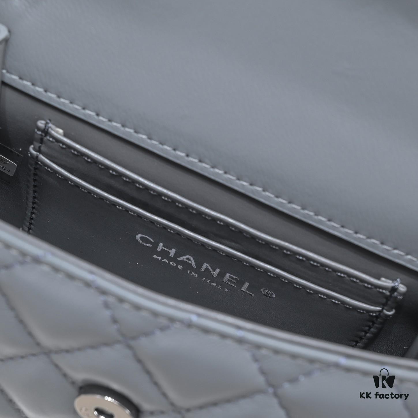 69304ad9f09edb6de4c4e3b7 Small Chanel Kelly Bag in Black Lamb Leather with Long Handle