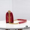 69304b5ff09edb6de4c4e488 Chanel Crown Lambskin Bag with Original Hardware - Full Sheepskin, Thickened Electroplated Metal Fittings, No. 67086 Gold V-Check Pattern 25*15*8cm