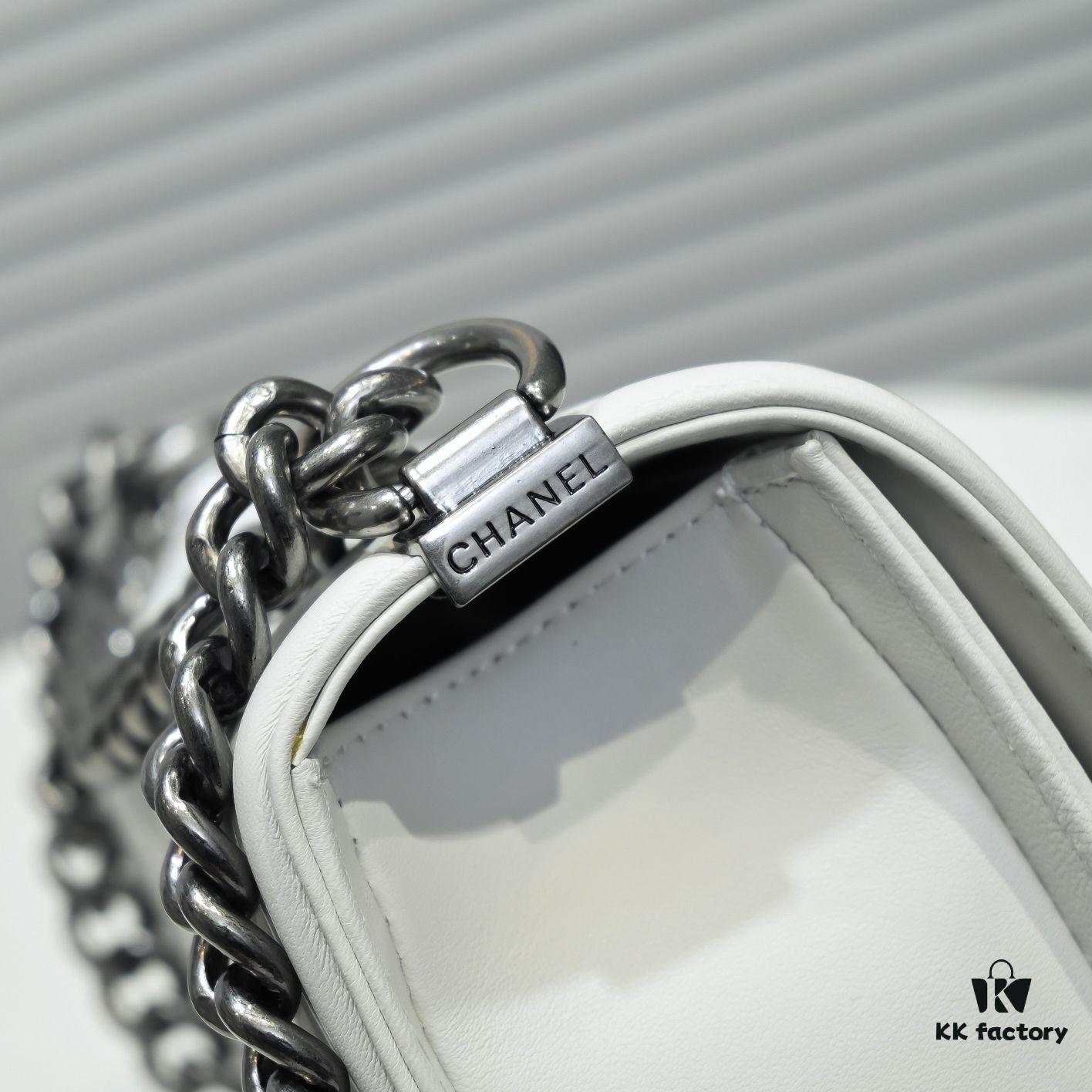 69304b88f09edb6de4c4e4c2 Chanel Genuine Lambskin Bag with Original Hardware - Antique Silver, 25x15x8cm