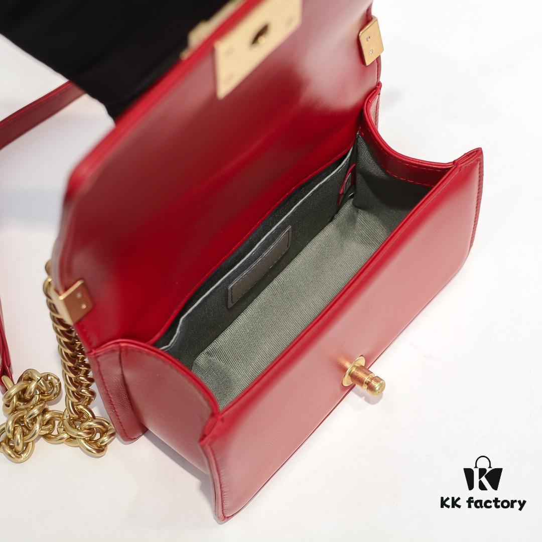 69304c07f09edb6de4c4e591 Chanel Crown Lambskin Bag with Full Sheepskin and Original Hardware - Premium Quality, Thickened Electroplated Metal Fittings, Size 20*12*7cm