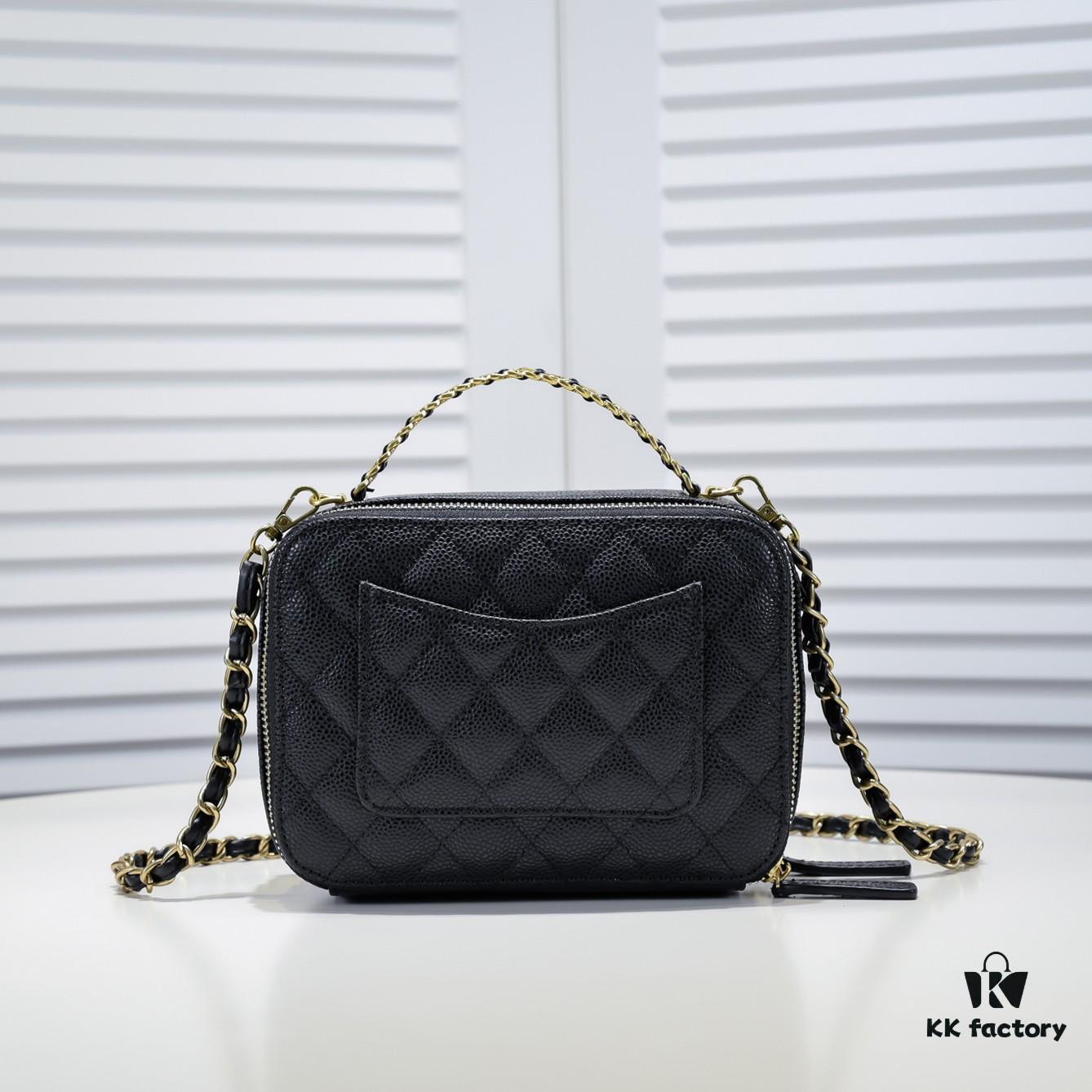 Chanel Official Website, Caviar Handle Letter Bag Double C Camera Chain Crossbody Bag, Model No. 9081, Size: 20*9*15cm