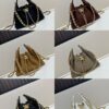 69304cb1f09edb6de4c4e6c3 Mini Chanel 25C Hobo Bag in Suede with Matte Finish, Fringe Style Crossbody Bucket Bag with Vintage Coin Button Drawstring, Quilted Design, Black Gold Tone Hardware, Classic Chain Strap