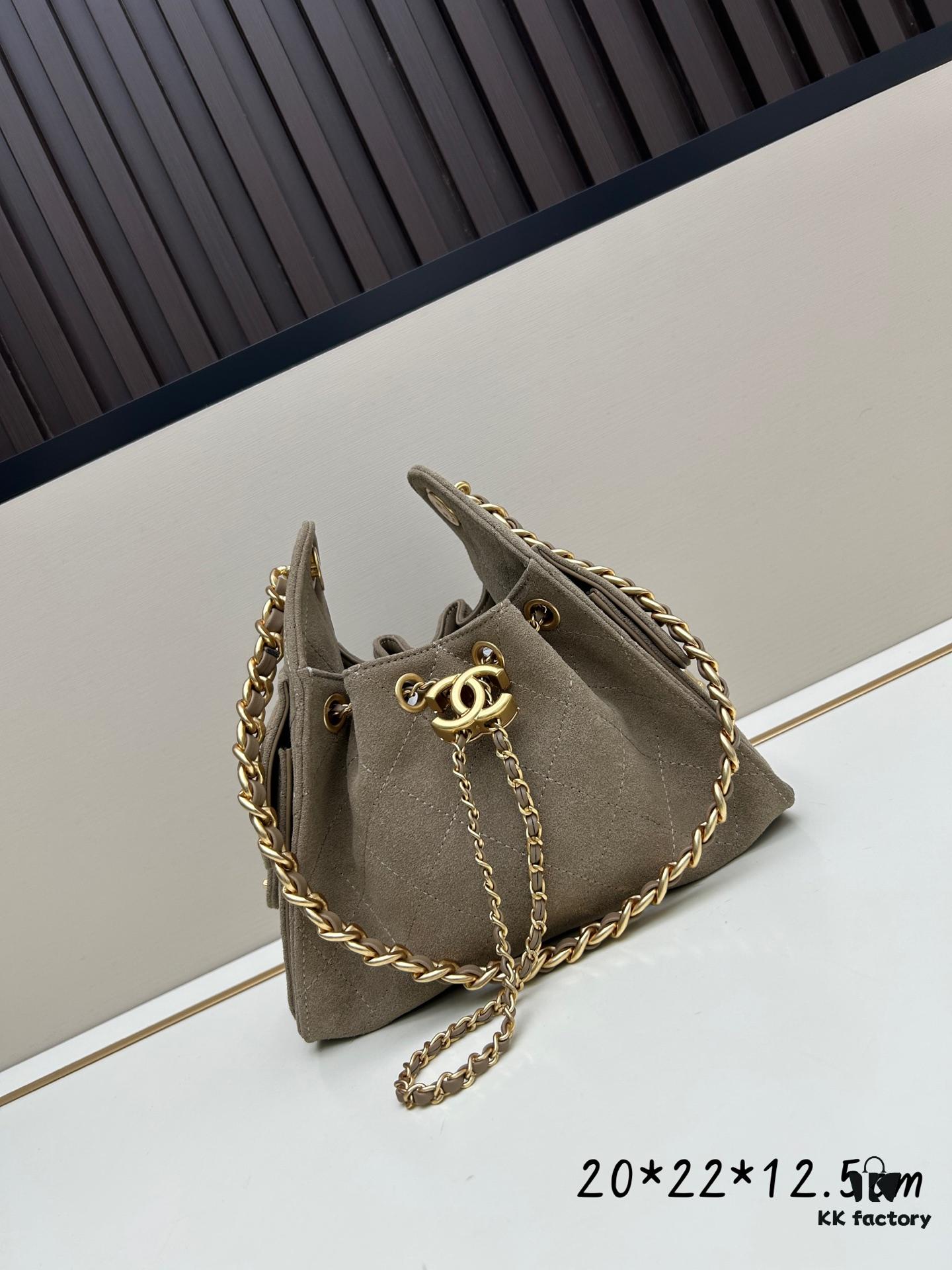 69304cb3f09edb6de4c4e6c4 Mini Matte Chanel 25C Hobo Bag in Suede, Fringe Crossbody Bucket Bag with Vintage Gold Coin Toggle Drawstring, Diamond Quilting, Classic Chain Strap