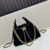 69304cb4f09edb6de4c4e6c5 Mini Matte Chanel 25C Hobo Bag in Suede, Fringe Crossbody Bucket Bag with Vintage Coin Toggle Drawstring, Diamond Quilting, Retro Black-Gold Tone, Classic Chain Design