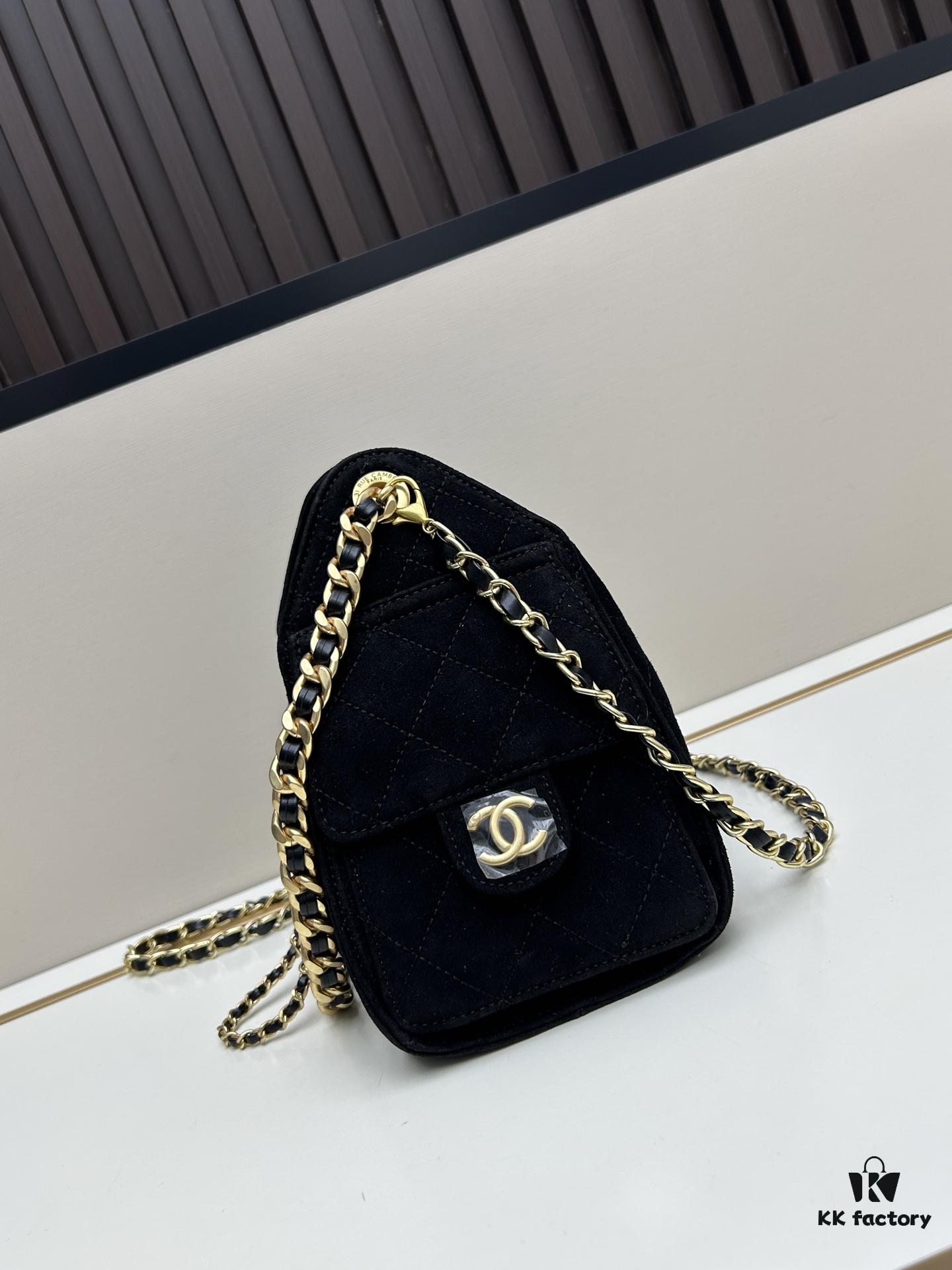 69304cb7f09edb6de4c4e6c6 Mini Matte Chanel 25C Hobo Bag in Suede, Fringe Crossbody Bucket Bag with Vintage Coin Toggle Drawstring, Diamond Quilting, Retro Black-Gold Tone, Classic Chain Design