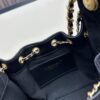 69304cbdf09edb6de4c4e6ce Mini Matte Chanel 25C Hobo Bag in Suede, Fringe Crossbody Bucket Bag with Vintage Coin Toggle Drawstring, Diamond Quilting, Retro Black-Gold Tone, Classic Chain Design