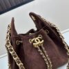 69304cc2f09edb6de4c4e6d5 Mini Matte Chanel 25C Hobo Bag in Suede, Fringe Crossbody Bucket Bag with Vintage Coin Toggle Drawstring, Quilted Design and Classic Chain Strap