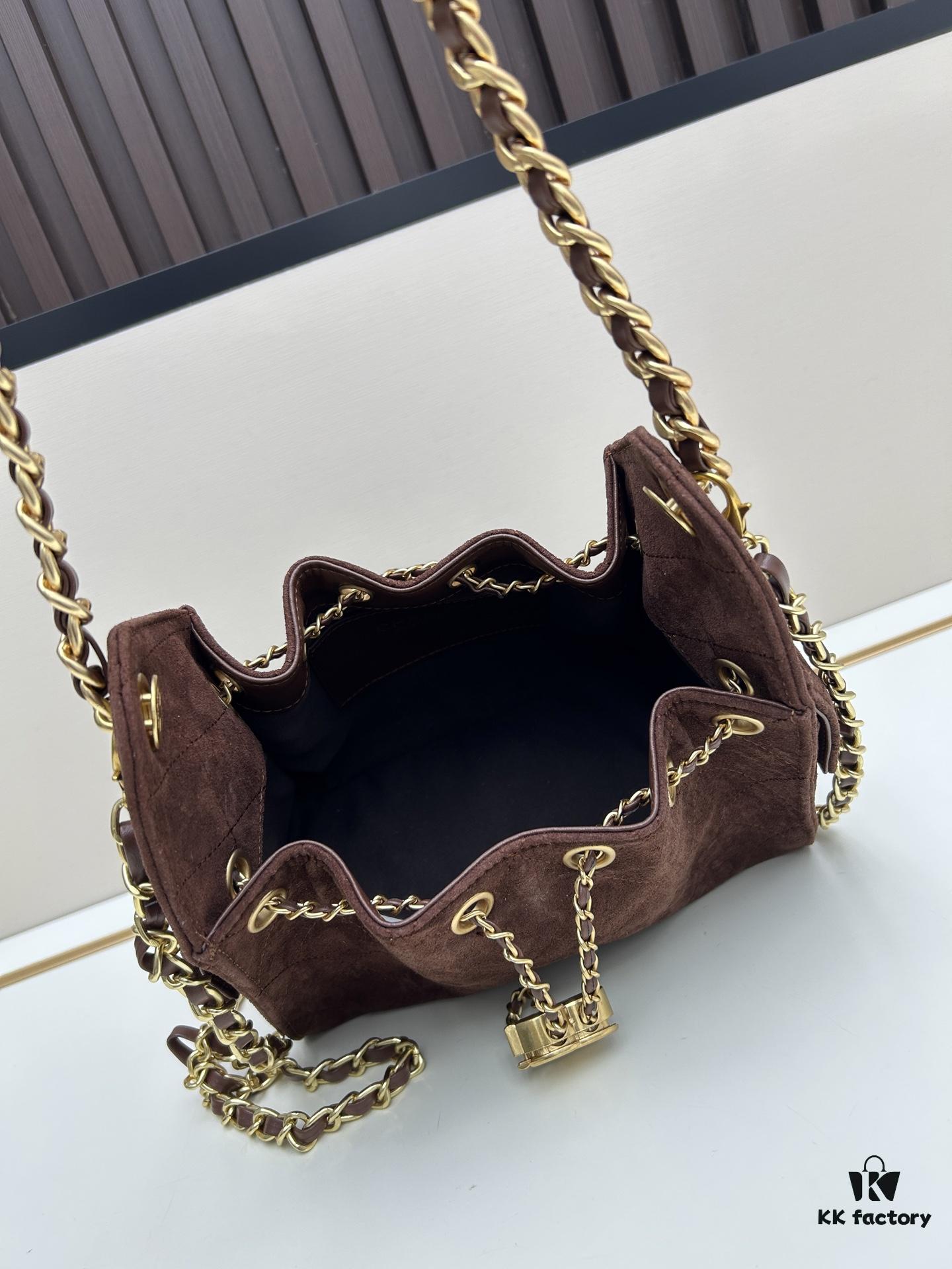69304cc3f09edb6de4c4e6d6 Mini Matte Chanel 25C Hobo Bag in Suede, Fringe Crossbody Bucket Bag with Vintage Coin Toggle Drawstring, Quilted Design and Classic Chain Strap