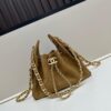 69304cc8f09edb6de4c4e6db Mini Matte Chanel 25C Hobo Bag in Suede - Vintage Coin Toggle Drawstring Bucket Bag with Quilting and Retro Black-Gold Chain