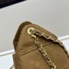69304cc8f09edb6de4c4e6dc Mini Matte Chanel 25C Hobo Bag in Suede - Vintage Coin Toggle Drawstring Bucket Bag with Quilting and Retro Black-Gold Chain