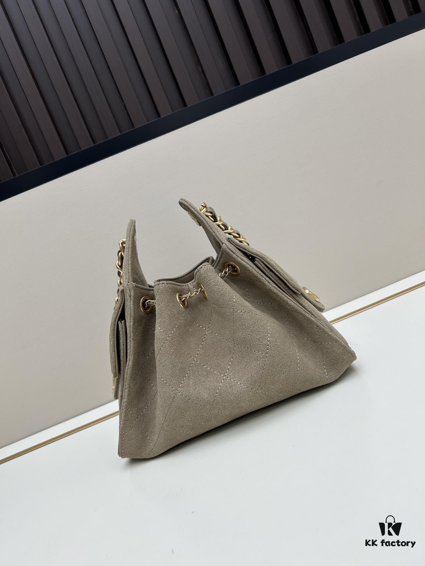 69304cccf09edb6de4c4e6e2 Mini Matte Chanel 25C Hobo Bag in Suede, Fringe Crossbody Bucket Bag with Vintage Gold Coin Toggle Drawstring, Diamond Quilting, Classic Chain Strap