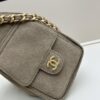 69304ccff09edb6de4c4e6e8 Mini Matte Chanel 25C Hobo Bag in Suede, Fringe Crossbody Bucket Bag with Vintage Gold Coin Toggle Drawstring, Diamond Quilting, Classic Chain Strap