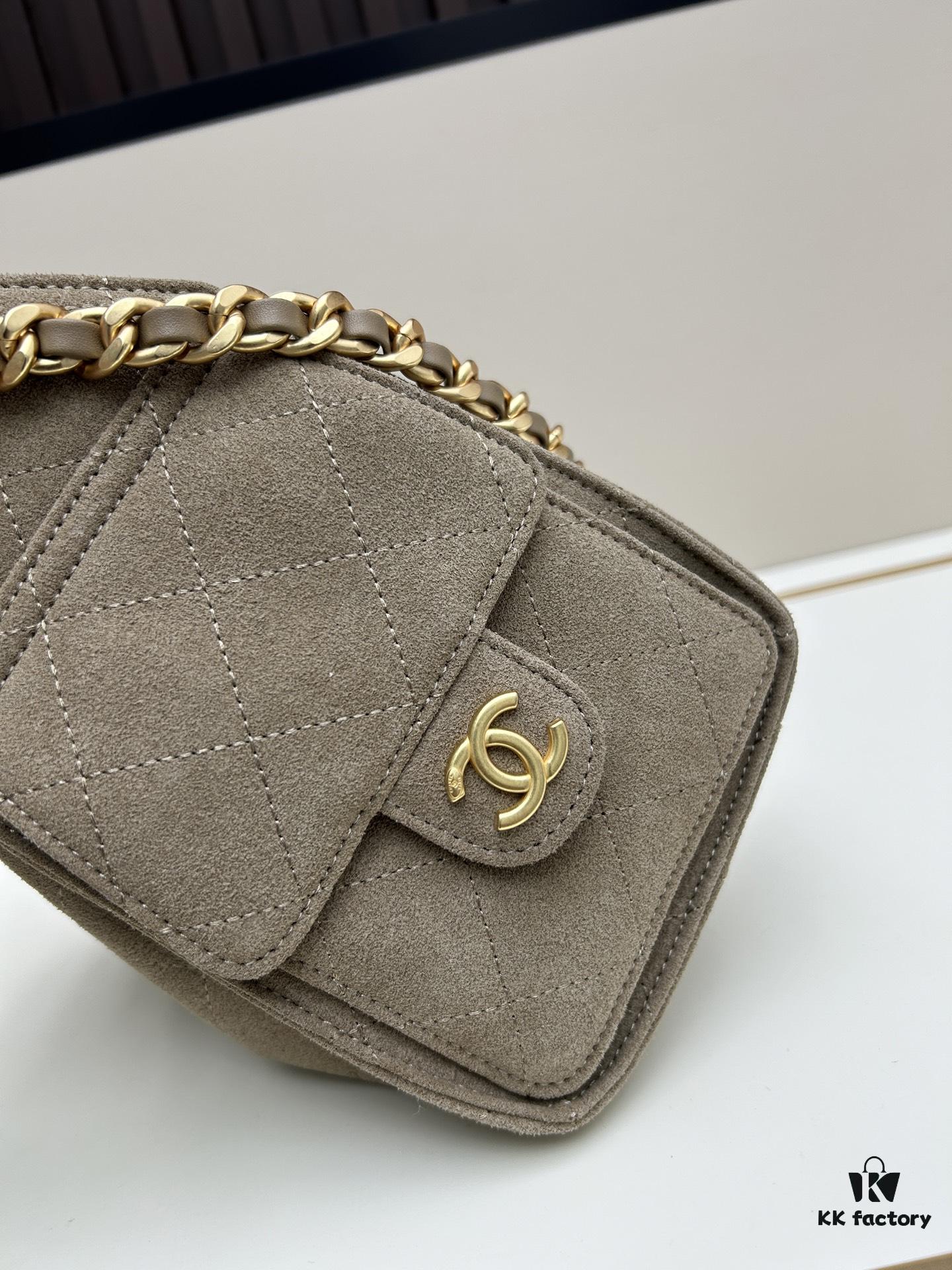 69304ccff09edb6de4c4e6e8 Mini Matte Chanel 25C Hobo Bag in Suede, Fringe Crossbody Bucket Bag with Vintage Gold Coin Toggle Drawstring, Diamond Quilting, Classic Chain Strap