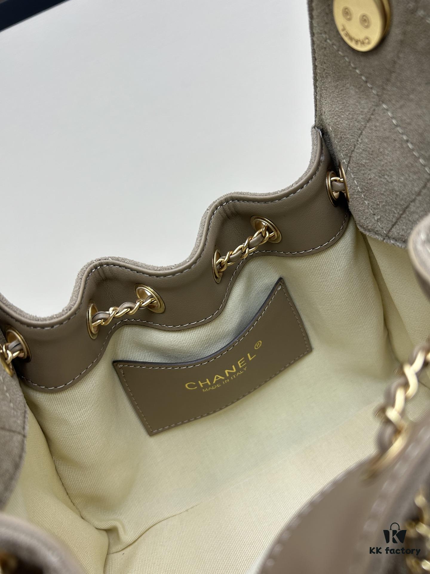 69304cd0f09edb6de4c4e6ea Mini Matte Chanel 25C Hobo Bag in Suede, Fringe Crossbody Bucket Bag with Vintage Gold Coin Toggle Drawstring, Diamond Quilting, Classic Chain Strap