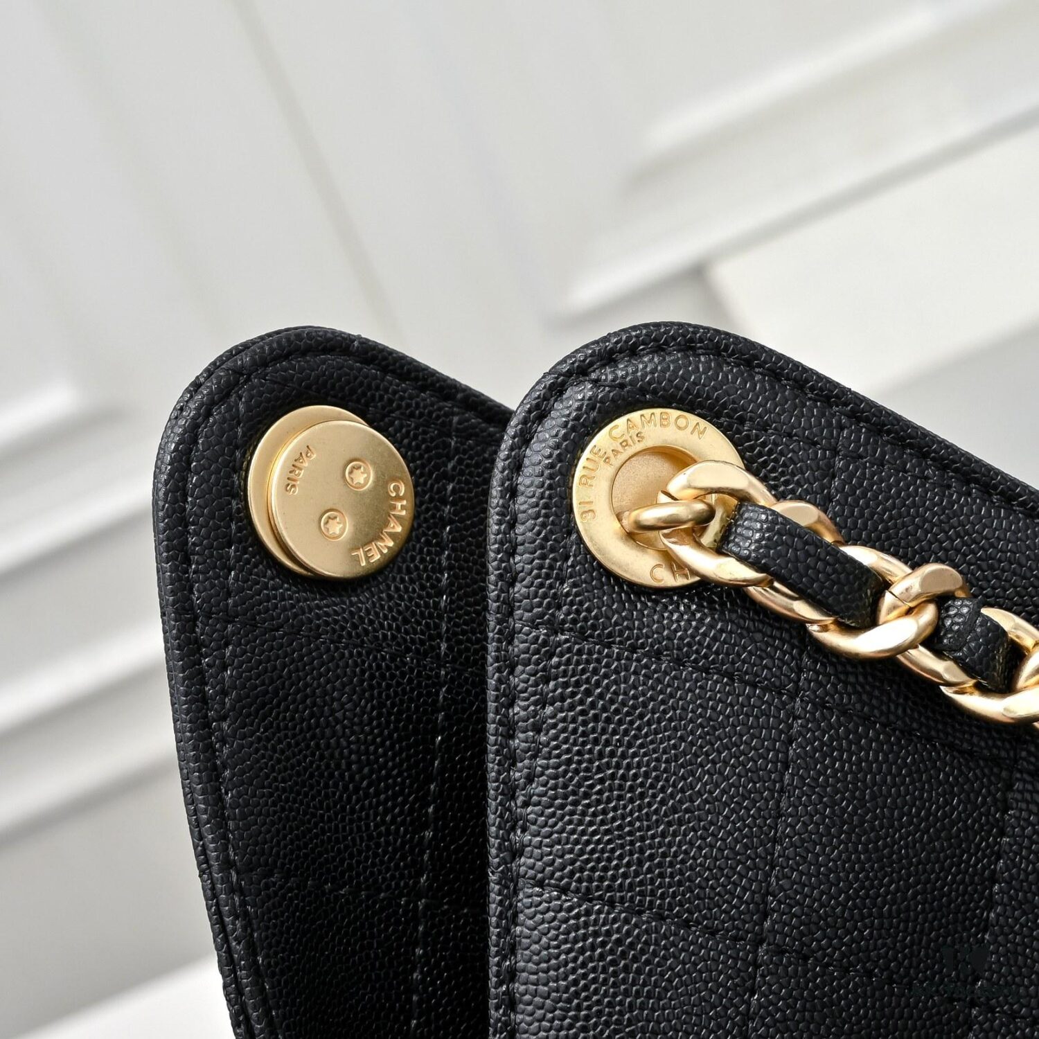 69304cdcf09edb6de4c4e6fb Large Upgraded Chanel 25C Hobo Bag in Quilted Calfskin with Vintage Gold-Tone Buckle Drawstring Bucket Design, Rhombus Stitching, Retro Black and Gold, Classic Chain Detail