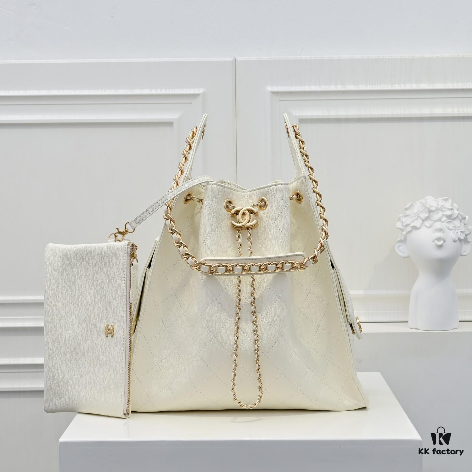 69304cddf09edb6de4c4e6fc Large Upgrade Version Chanel 25C Hobo Bag in Quilted Calf Leather - Vintage Bucket Shoulder Bag with Coin Toggle Drawstring, Diamond Stitching, Retro Black-Gold Tone, Classic Chain Design